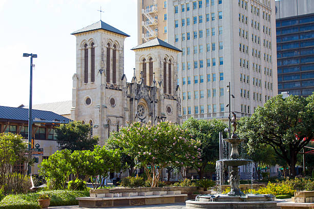 San Fernando Cathedral and Fountain in San Antonio, Texas