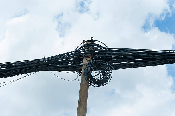 istock Telephone, electricity pole and wires 547157836