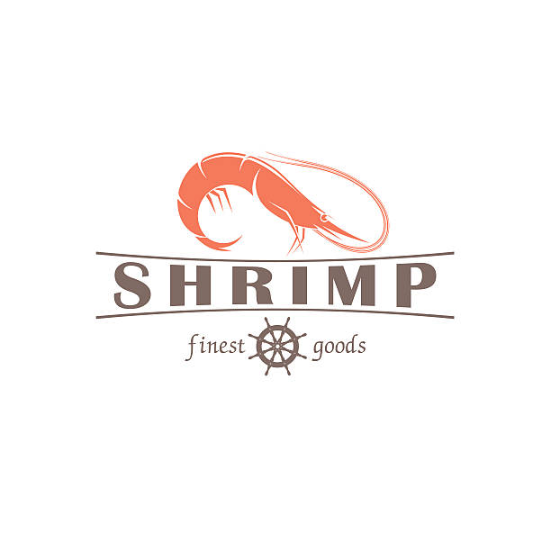 ilustrações de stock, clip art, desenhos animados e ícones de shrimp vector emblem - fish seafood prepared fish nautical vessel