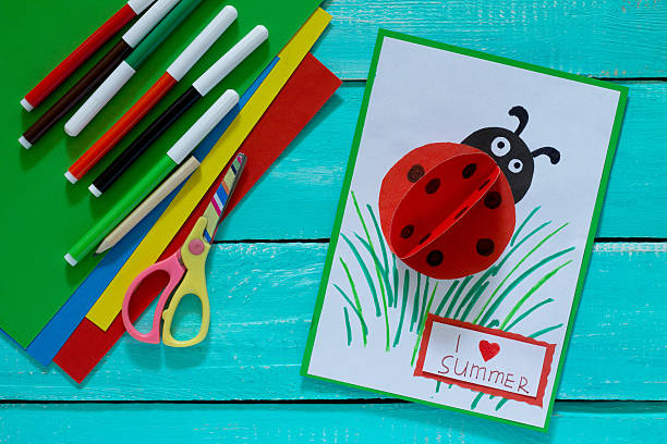 istock Paper ladybug craft for children. 547163210
