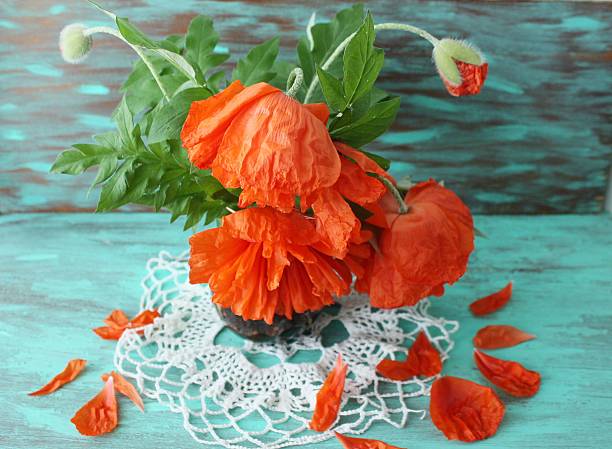 istock bouquet of poppies. rustic style. 547163860