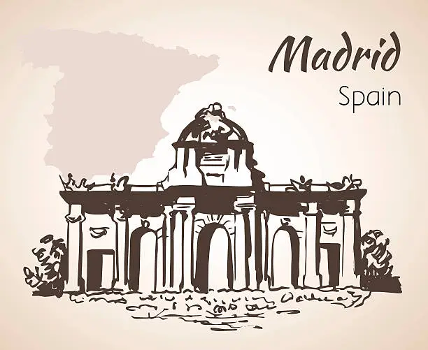 Vector illustration of Puerta de Alcala - Madrid. Spain