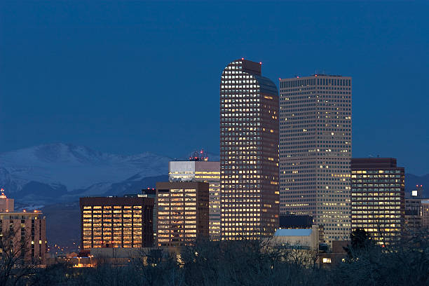 istock Denver skyscrapers with snowy Mount Evans and Rocky Mountains 547165220