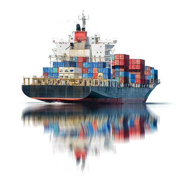 istock Container Cargo ship in the ocean isolated on white background, 547165258