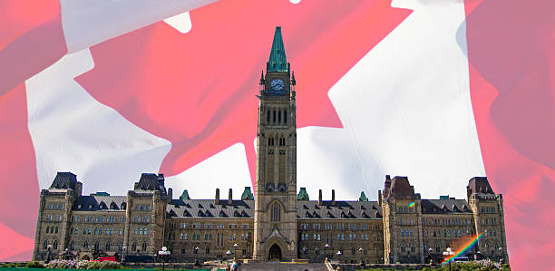 istock Canada's Parliament with Flag of Canada 547168820