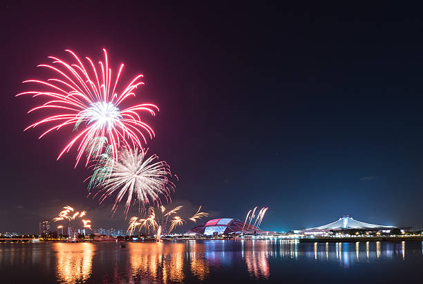 istock fireworks by water in Singapore city 547170194