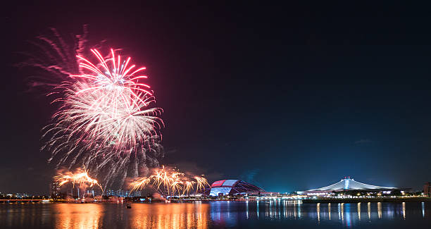 istock fireworks by water in Singapore city 547170210