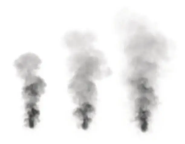 Vector illustration of Realistic black smoke.Isolated on white background.