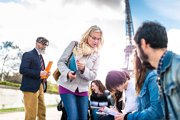 istock Happy student in paris during the lesson 547170958