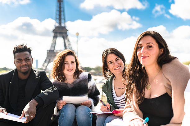 istock Happy student in paris during the lesson 547198638