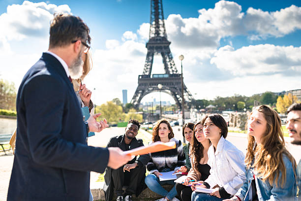 istock Happy student in paris during the lesson 547198696