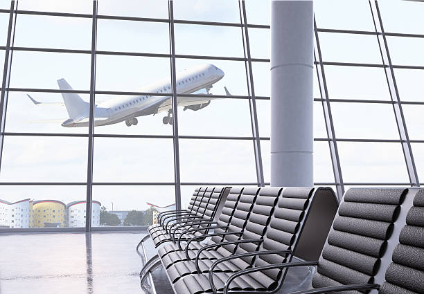 istock Airport with city view 547199268