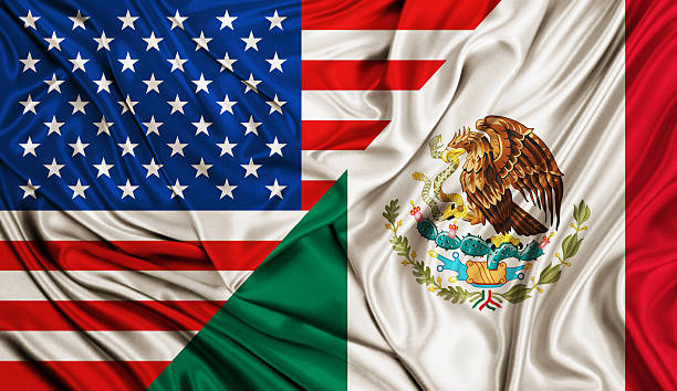 istock Wind flag - USA and Mexico 547199714