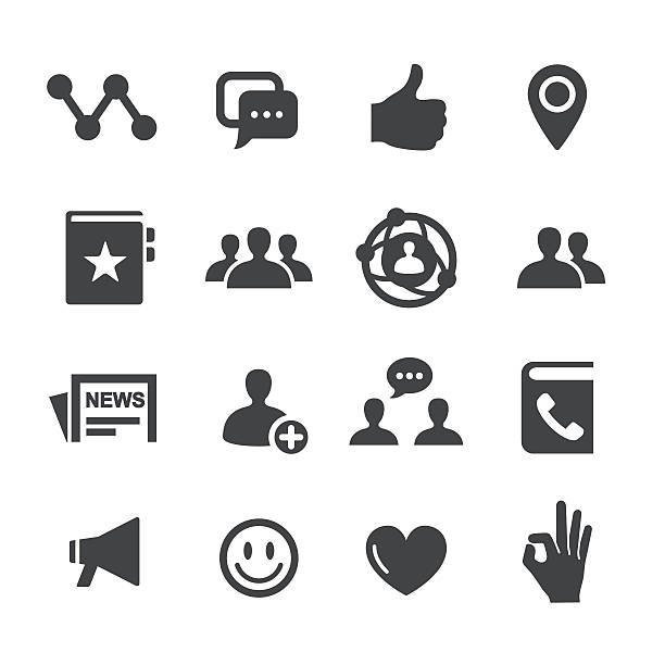социальные иконы - серия acme - friendship human thumb book communication stock illustrations