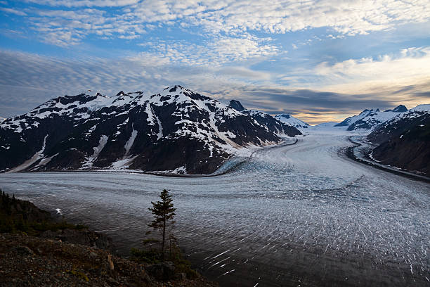 Salmon Glacier Salmon Glacier at Hyder Alaska salmon glacier stock pictures, royalty-free photos & images