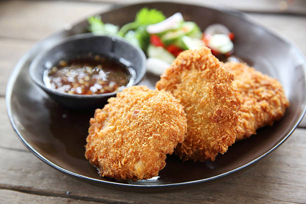 istock Fried shrimp meat ball thai food 547202152
