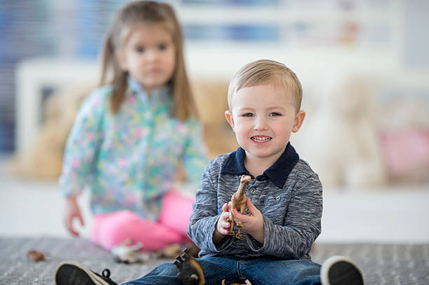 Little Boy Playing in Preschool