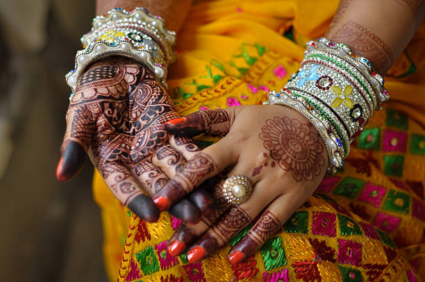 istock Henna on hands of bride from India 547211306