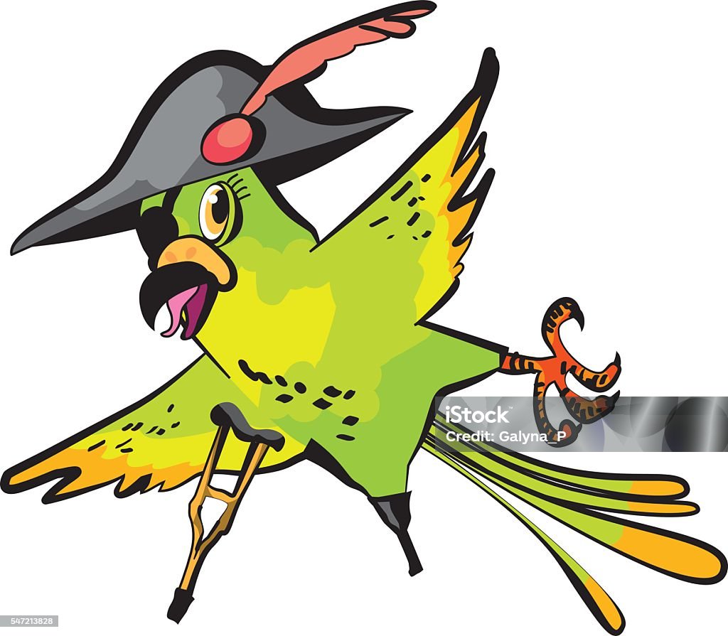 pirate parrot cartoon vector illustration Animal stock vector