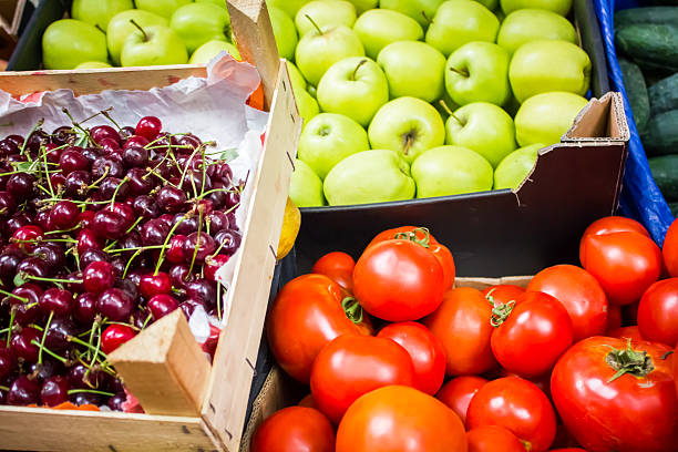 istock Many fruits and vegetables. Colourful composition. 547214234