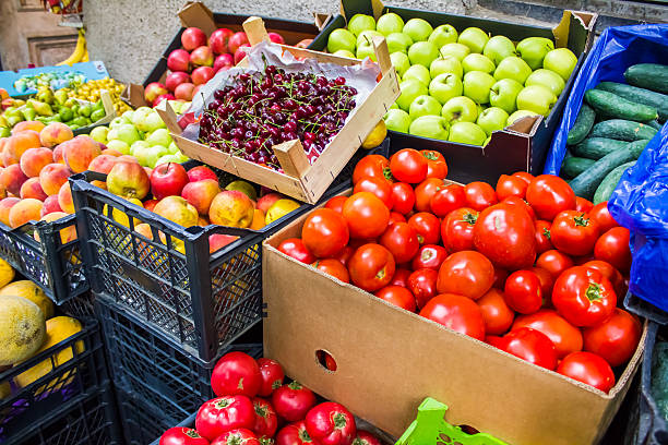 istock Many fruits and vegetables. Colourful composition. 547214746
