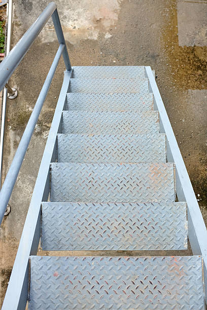 istock Diamond metal plate staircase 547215946