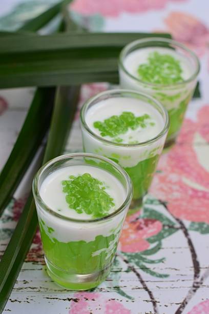 istock Pandan tapioca pearl with coconut milk 547217010