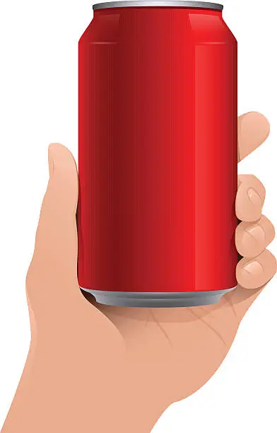 Vector illustration of Can in hand