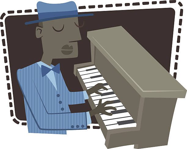 die klavier spielen - dixieland stock-grafiken, -clipart, -cartoons und -symbole