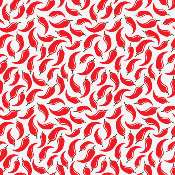 chilli pepper seamless pattern chilli pepper seamless pattern. vector illustration - eps 8 chili pepper pattern stock illustrations