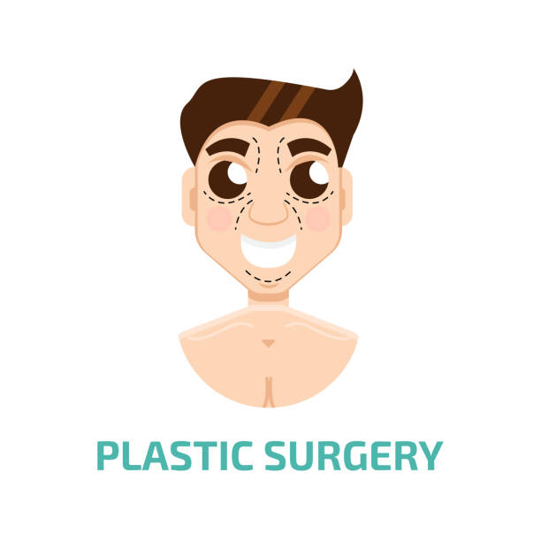 ilustrações, clipart, desenhos animados e ícones de homem de cirurgia plástica - makeover series