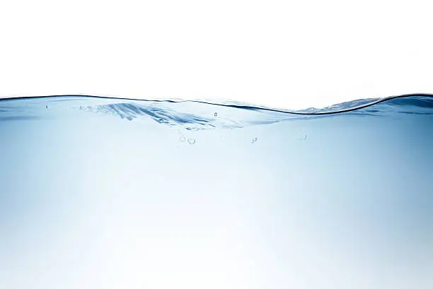 Photo of Blue water wave and bubbles to clean drinking water