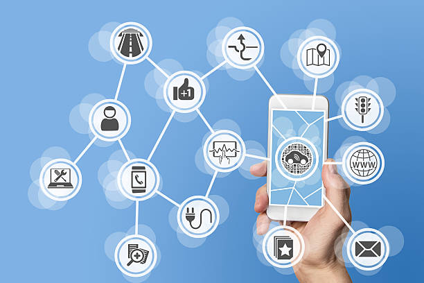 istock Connected smart car concept controlled by smartphone 547225438