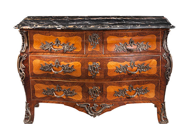 istock Classic old original vintage marble top wooden chest bureau comm 547227334