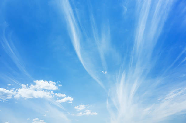 istock Cirrus clouds, natural blue cloudy sky background 547227468