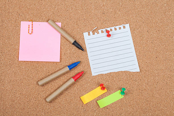 istock pin on memo paper on cork board 547227788