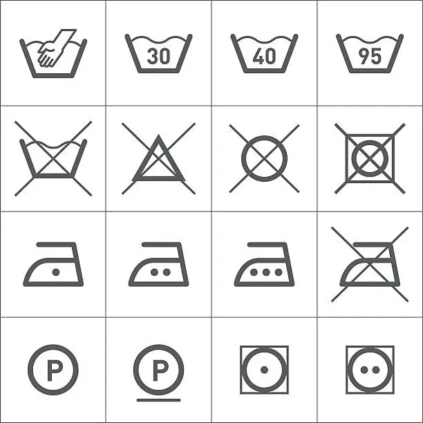 Vector illustration of laundry icons