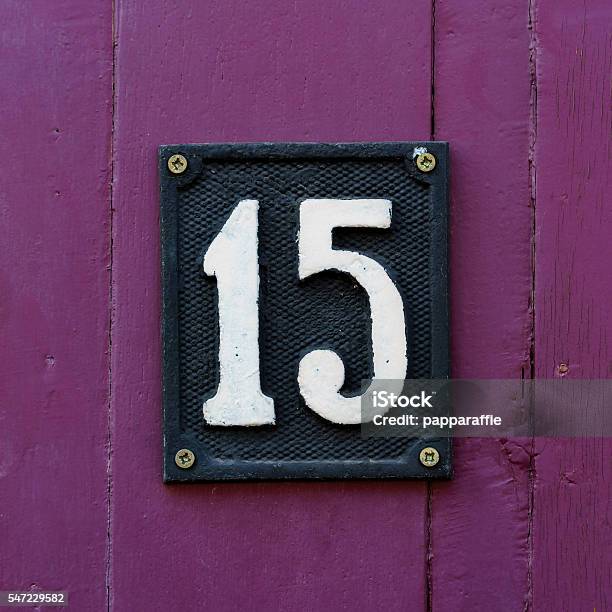 House Number 15 Stock Photo - Download Image Now - Number 15, Home Interior, House