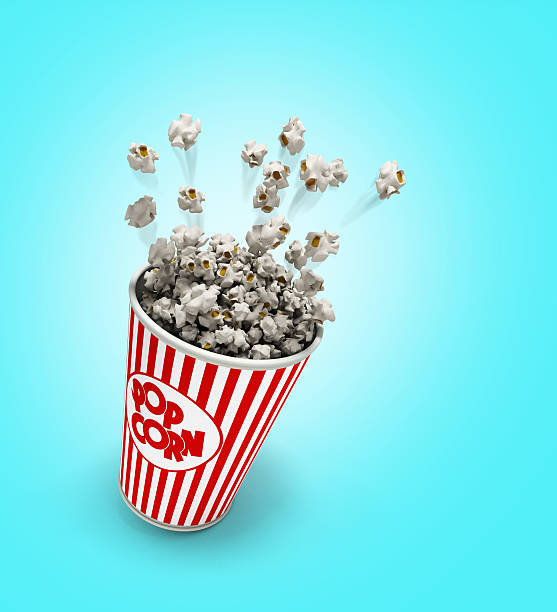 istock Popcorn in a striped red glass flies 3d render 547237936
