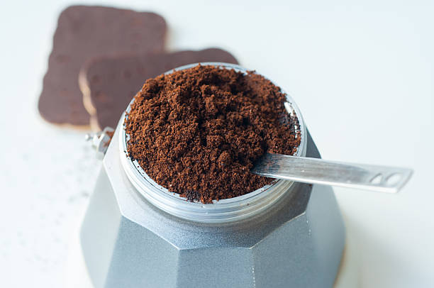 istock Italian coffee with ground coffee and a cup 547239030