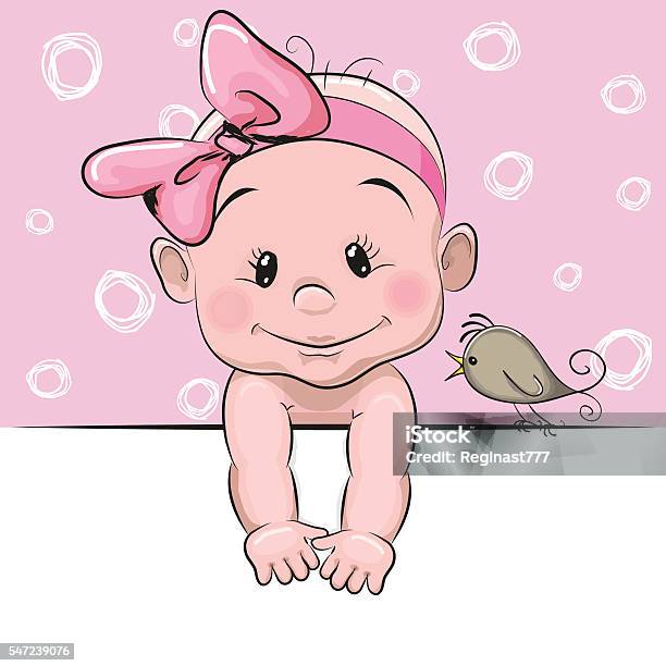Cute Cartoon Baby Girl Stock Illustration - Download Image Now - Art, Art  And Craft, Babies Only - iStock