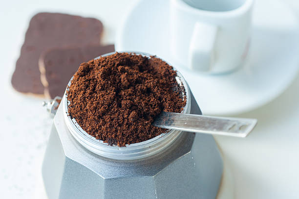 istock Italian coffee with ground coffee and a cup 547239294