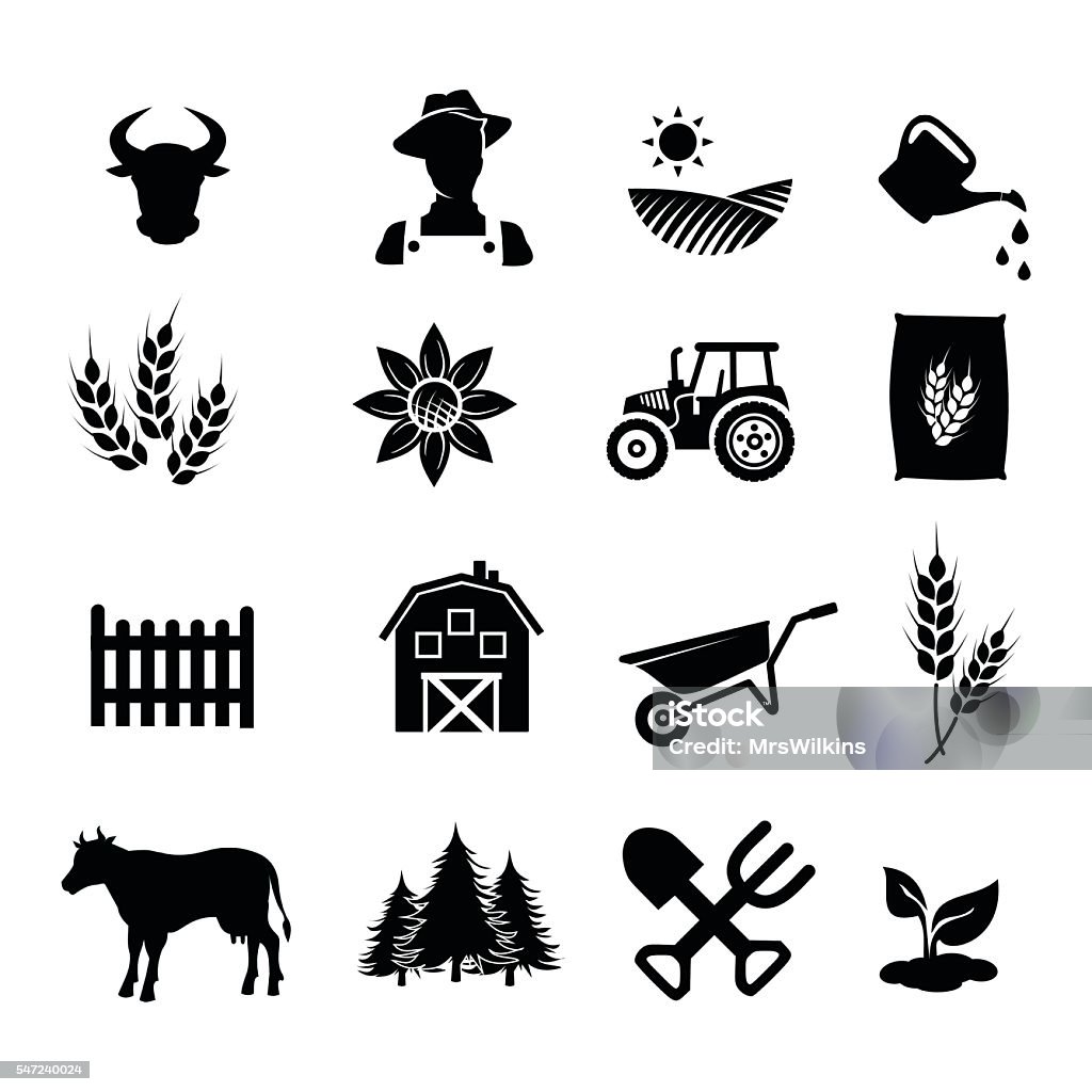 Farm icon set vector illustration Farm icon set  - vector illustration isolated on white background Barn stock vector