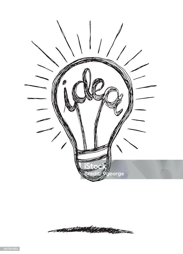 Hand Drawing Light Bulb Idea Vector Illustration Stock Illustration -  Download Image Now - Art, Art And Craft, Brainstorming - iStock