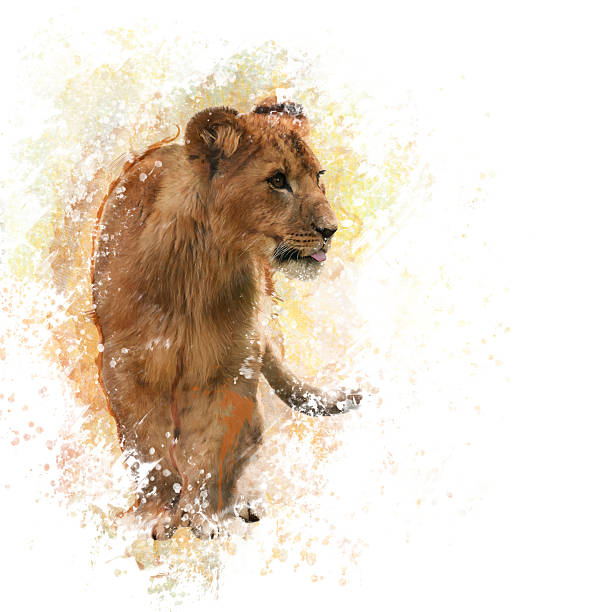 istock Lion Cub watercolor 547245936