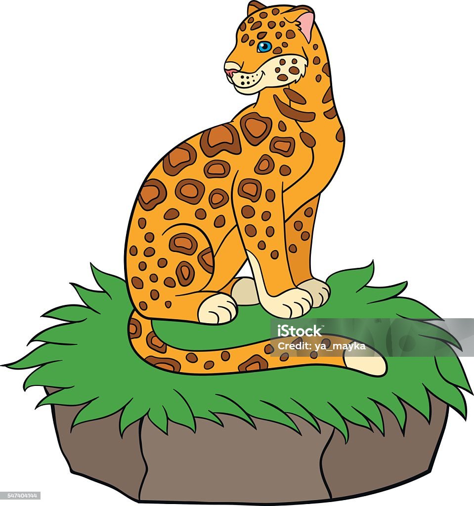 Cartoon Animals For Kids Cute Jaguar Smiles Stock Illustration - Download  Image Now - Africa, Animal, Animal Hair - iStock