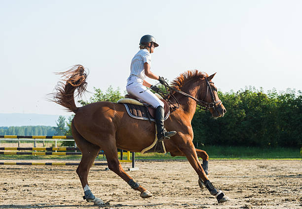 istock Girl riding a horse 547405120