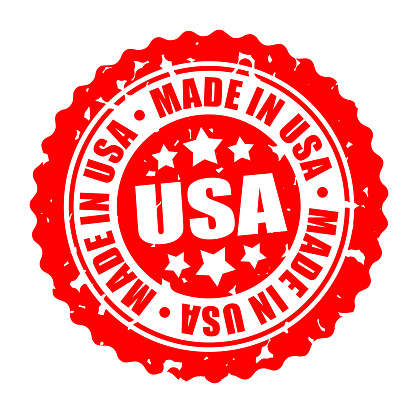 Vector illustration round stamp MADE IN USA