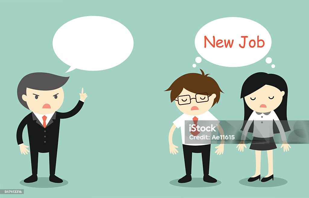 Boss Talking And Employees Want To Find New Job Stock Illustration -  Download Image Now - Abstract, Adult, Advice - iStock
