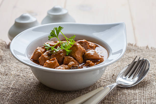 istock Goulash soup with pork and mushrooms. 547415570